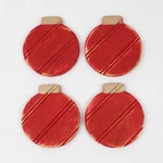 Set Of 4 Grace Graffiti Handmade Wooden Christmas Ornament Coasters. Fixed Price $14.73.