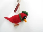 Pottery Barn Holiday Felt Robin With Beret Ornament Red Cardinal 3" #9974C. Fixed Price $18.46.