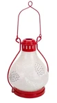 Melrose 17" Red And Frosted White B/o Led Christmas Lantern With Timer. Fixed Price $56.69.