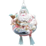 December Diamonds 79-81296 Blown Glass Pastel Santa Float Hanging Ornament. Fixed Price $20.99.