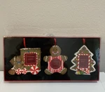 St. Nicholas Square Ornament Frames Gingerbread Cookie Theme Set Of 3 Nos Sealed. Fixed Price $20.00.