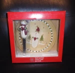 Nib Hand Painted Ceramic Christmas Snowman Cheese Plate & Knife Set From Kohl's. Fixed Price $6.25.