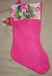 Disney's Minnie Mouse Wreath Christmas Stocking 16" Pink Felt Ruz. Fixed Price $15.99.