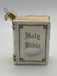 Old World Christmas Holy Bible Glass Ornament Owc White English. Fixed Price $13.89.