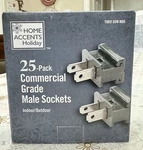 Home Accents Holiday 25 Pack Commercial Grade Male Sockets "christmas Lights". Fixed Price $24.99.