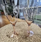 Vtg Pink Wine Glasses Set Of 2 Wv Specialty Co. Optic Handblown Rare. Fixed Price $42.00.