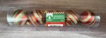 'christmas House' 5PC Set Red Ornaments Gold/green Striped Glitter Decor. Fixed Price $10.00.