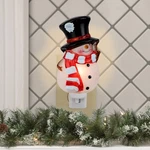 Northlight 6.5" White And Red Snowman In Black Top Hat Christmas Night. Fixed Price $22.49.