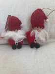 Pottery Barn Felt Santa Elf Christmas Ornament Red White Beard 6"H #2400. Fixed Price $11.00.