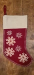 Winter Dreams Snowflakes Christmas Stocking Wool Blend Red Made India 18. Fixed Price $24.99.