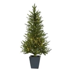 Nearly Natural 4.5FT Green Christmas Tree With Clear Lights & Decorative Planter. Fixed Price $161.99.