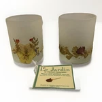 Le Jardin Set Of Two Round Votive Holders Botanicals By Centrum Inc. New Box. Fixed Price $15.00.