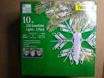 Home Accents 10 Inch Cool White Led Twinkling Snowflake Lights 3-PACK. Fixed Price $32.00.