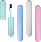 Hooqict 4 Pack Travel Toothbrush Case Holder, Plastic Protective Cover. Fixed Price $7.92.