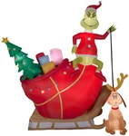 Gemmy Christmas Airblown Inflatable Grinch And Max Sleigh Colossal Scene Dr.. Fixed Price $239.99.