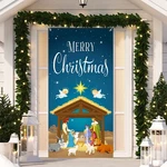 Tiamon Christmas Nativity Scene Door Cover Merry Banner Backdr.... Fixed Price $14.44.