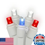 Vickerman 50 Red-white-blue Wide Angle Led Light On Wire, 25' Christmas Si. Fixed Price $36.87.