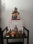 Christmas Candle Gift Set 5 Piece Snow Village Sculpted Merry Brite 2003 Santa. Fixed Price $16.99.