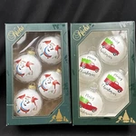 Krebs Glass Christmas Tree Ornaments Snowmen Holiday Set Nib Vtg (2 Boxes). Fixed Price $19.98.