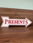 Wood Red White Presents Arrow Sign By Ashland Christmas Holiday Wall Decor. Fixed Price $14.99.