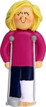 Crutches - Christmas Ornament (female Blonde). Fixed Price $37.99.