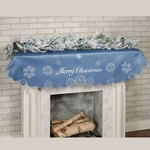 Snowflake Blue Mantel Scarf Christmas Decor For Fireplace Living Room. Fixed Price $32.99.