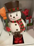 Snowman Stocking Holder With Christmas Presents Hanger Hook Mantle- Sears-new!. Fixed Price $24.00.