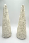 Decorative Glitter Christmas Tree Cones Set 2 White Winter Holiday Table. Fixed Price $44.99.