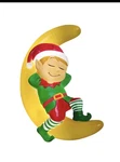 Elf The Moon Christmas Holiday Decoration Light Up Blow Mold 22.5. Fixed Price $54.99.