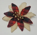 Nwt Holiday Time Plaid Burlap Poinsettia Glitter Christmas Ornament Clip On. Fixed Price $7.00.