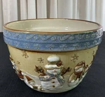 St. Nicholas Square 9 Round Stoneware Serving Bowl - Forest Friends Snowmen. Fixed Price $14.25.