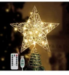 Roylvan Gold Star Led Tree Topper Light With Remote Control For Christmas. Fixed Price $8.00.