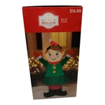 Holiday Time Christmas Elf Airblown Inflatable Jolly Red 4 Ft Tall. Fixed Price $33.99.