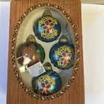 Vtg Krebs Christmas Ornament Set 4 Flower Power Love Mercury Glass Usa Hats Hb. Fixed Price $9.74.