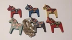 6 Pcs Swedish Dala Horse Christmas Ornaments Wooden Hanging Pendant. Fixed Price $20.61.