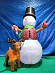 10' Gemmy Airblown Animated Kaleidoscope Snowman W/ Friends Christmas Yard Decor. Fixed Price $104.95.