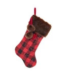 Buffalo Plaid Sequined Christmas Stocking With Faux Fur Cuff 20.5" By Kurt Adler. Fixed Price $9.97.
