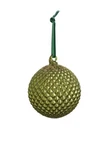 Raz Imports Christmas Ornament 4 Geeen Quilted Ball Gold Glittered New. Fixed Price $12.99.