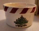 Spode Christmas Tree Peppermint Dip Set 4" Ramekin + 5.5" Spreader New. Fixed Price $12.75.