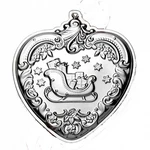 2013 Wallace Heart With Sleigh Sterling Christmas Ornament 22ND Edition. Fixed Price $98.00.