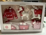 New Wondershop Target Ceramic Christmas Tree Bullseye Ornament 6 Piece Set. Fixed Price $32.40.