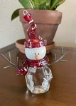 Christmas Snowman Figurine Faux Ice Acrylic Holiday Winter Decoration. Fixed Price $10.00.