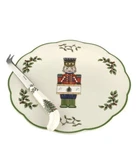 Spode Christmas Tree Nutcracker Fine Ceramic Cheese Plate With Knife, 9 Inch. Fixed Price $29.99.