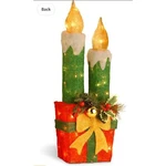 National Tree 30 Inch Red Sisal Gift,two Green Candles, 55 Clear Outdoor Lights. Fixed Price $45.00.