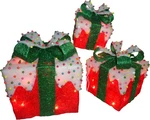 National Tree Set Of 3 Red Sisal Gift Boxes With Bow And 50 Clear Lights (mzgb-a. Fixed Price $100.73.