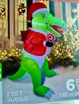 Santa Dinosaur Rex Inflatable Gemmy Christmas Decoration Airblown 6FT Tall Big. Fixed Price $68.97.