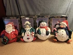 Vtg Santa & Mrs Clause, Snowman, Penguin Clay Round Chunky Figures Rare!. Fixed Price $50.00.
