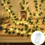 Green Leaf Led String Lights 2M Battery Operated Garland Home Party Decor Set. Fixed Price $10.99.