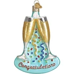 Old World Christmas Blown Glass Ornament For Tree, Champagne Toast. Fixed Price $16.70.