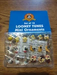 Vintage 2000 Looney Tunes Holiday Christmas Mini Ornaments Set Of 18 Warner Bros. Fixed Price $17.99.